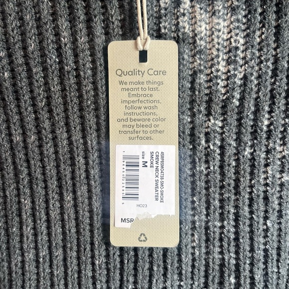Hudson free thinkers distressed two tone ribbed sweater men’s medium NWT - Picture 6 of 11